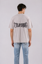 T-shirt oversize gris California pour homme – photo produit