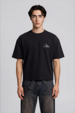 T-shirt oversize noir Porsche Club pour homme – vue du produit