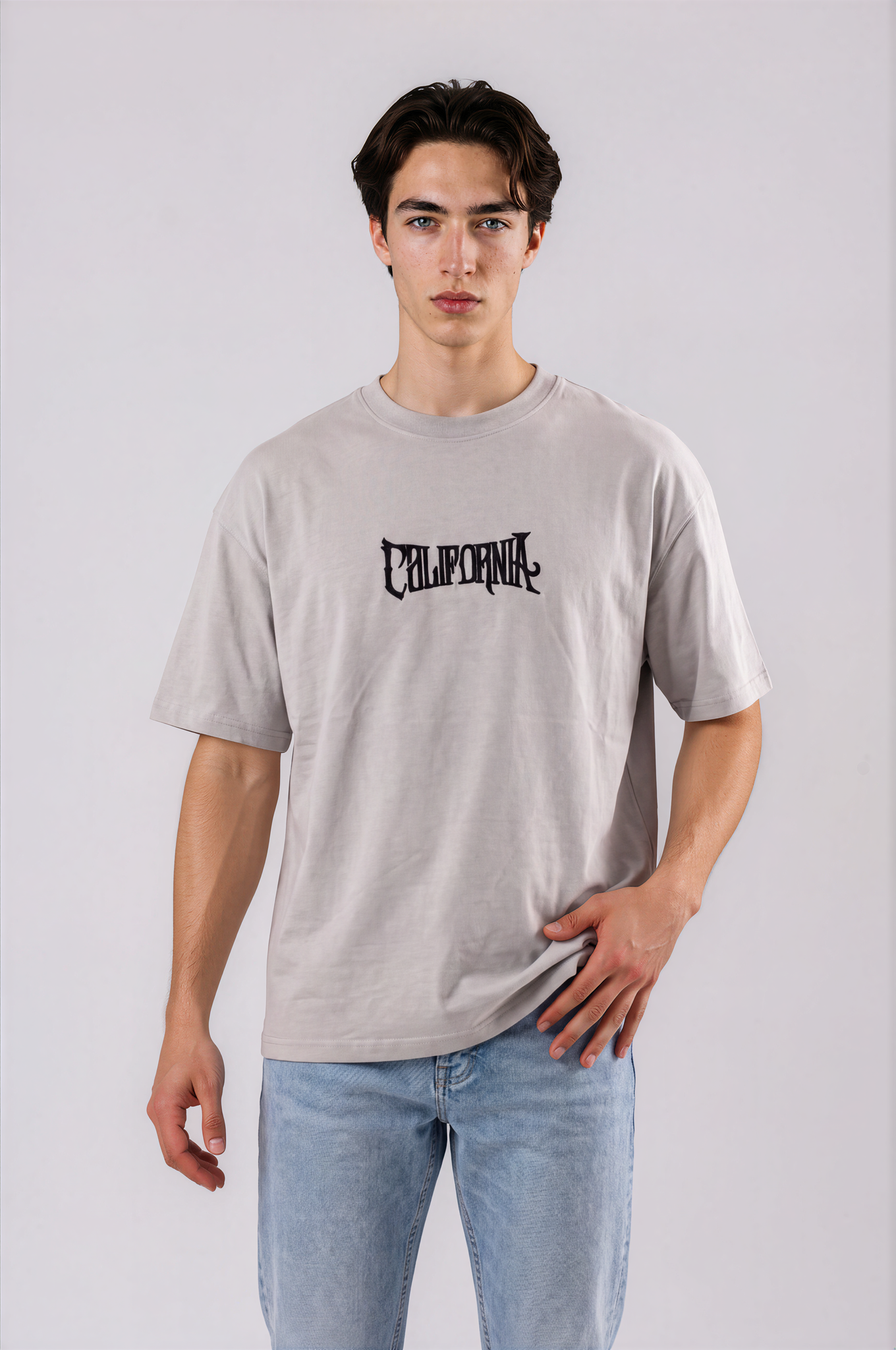 T-shirt Modern Icon T-shirt oversize gris California pour homme – style streetwear