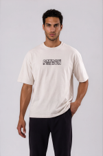 T-shirt oversize blanc Patron pour homme – vue du produit