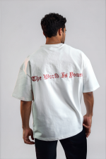 T-shirt oversize blanc The World Is Yours pour homme – photo produit