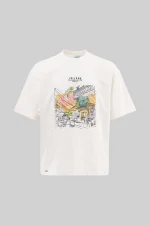T-shirt oversize blanc Palermo pour homme – photo streetwear