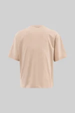 T-shirt oversize beige Rebellious Character pour homme – détail du modèle