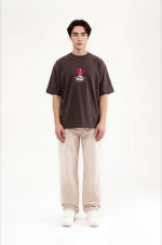 T-shirt oversize marron Mac Studio pour homme – vue du produit