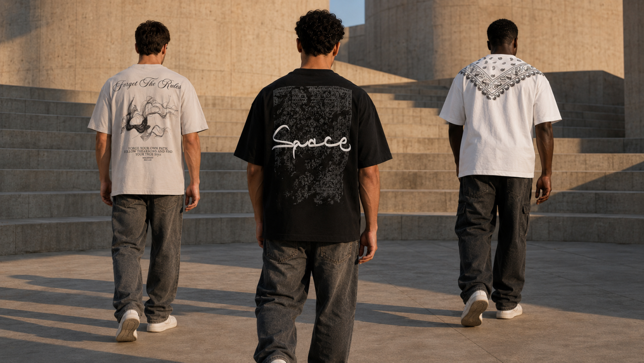 Sélection de t-shirts oversize homme Maison Select – Space, Forget The Rules et Gang