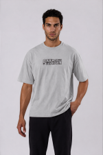 T-shirt Patron gris pour homme – vue de face