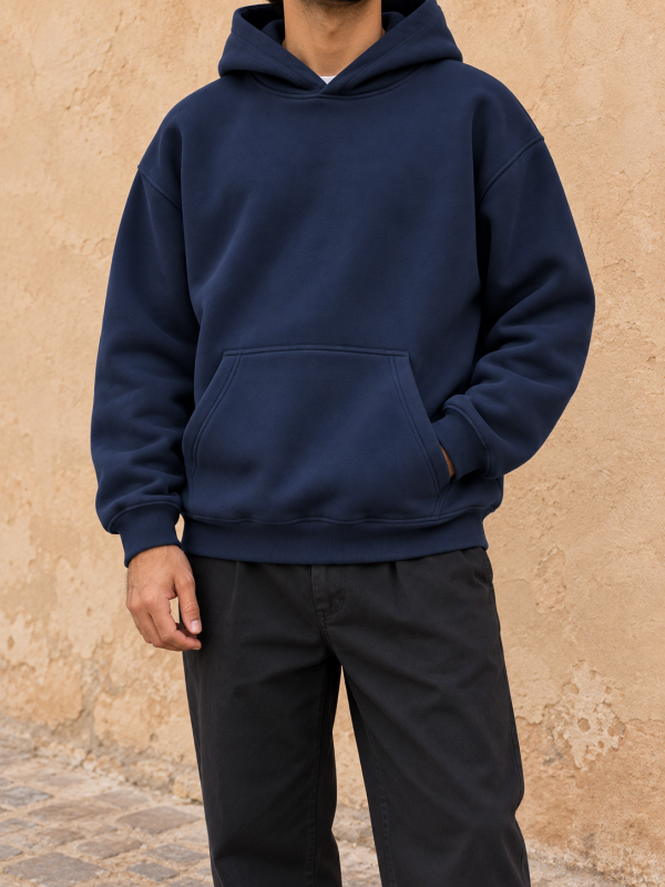 Hoodie bleu marine uni Maison Select