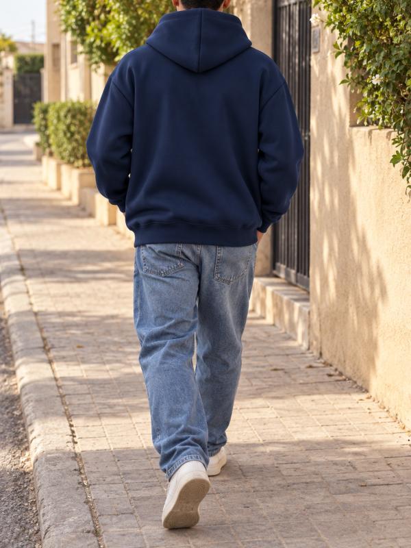 Hoodie bleu marine uni Maison Select