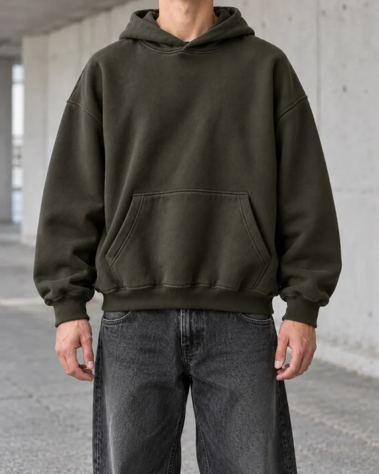 Hoodie Kaki Maison Select — silhouette masculine sans visage